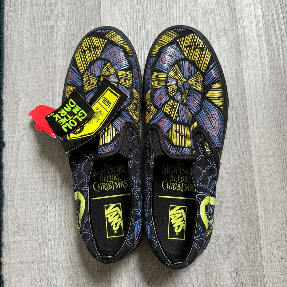Nightmare Before Christmas Vans Slip Ons Men’s 10